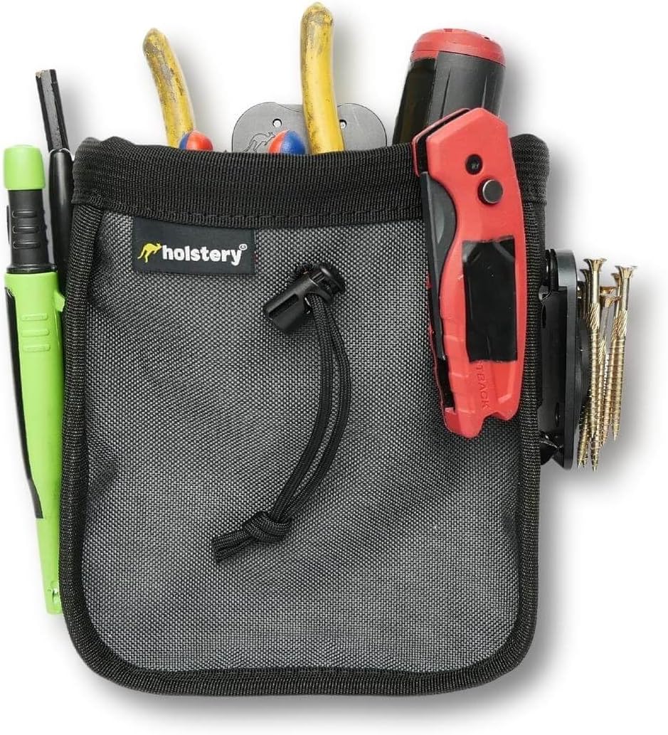 Joey Pouch PRO | Clip-On Tool Belt Bag for Tools, Screws, and Nails - Great for an Electrician, HVAC Tech, Plumber, Carpenter, Contractor, Handy Man, and Any Tradesperson - Metal Clip