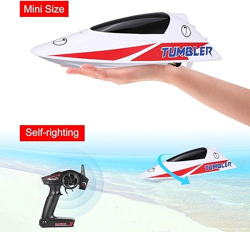 Miniatura 4 de POCO DIVO Tumbler Pool Racer 2.4Ghz RC Racing Boat Radio Control Yate de alta velocidad, blanco