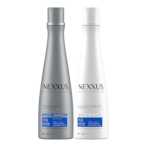 Nexxus Champú y acondicionador Therappe Humectress 2 unidades para cabello seco sin silicona, complejo de caviar hidratante y proteína de elastina