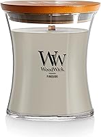 WoodWick Fireside Crackling Wick Candle - 9.7oz Medium Hourglass Jar, Amber Vetiver Musk Scent, 100 Hour Burn Time