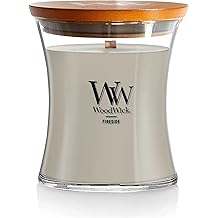WoodWick Fireside 男女节日蜡烛礼物,9。7 盎司中型沙漏蜡烛,带噼啪作响的灯芯