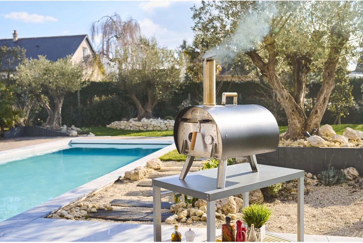 LOUIS TELLIER - MARCEL Wood Fired Outdoor Oven - Portable Oven for Camping, Picnics, and Backyard Cooking - Black