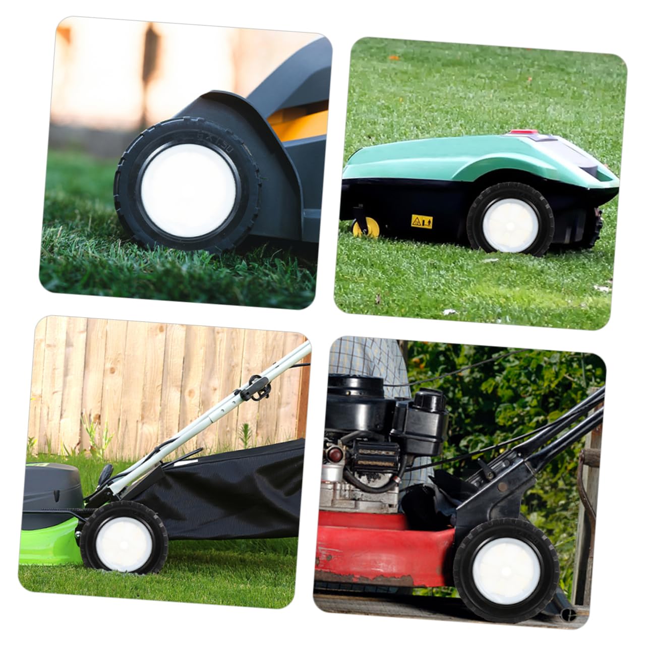 POPETPOP 2 Piezas Rueda De Goma Silenciosa Para Cortacésped Repuestos De Rueda De Jardín Giratorias Para Carros Uso Herramientas De Jardinería y Carros De Transporte