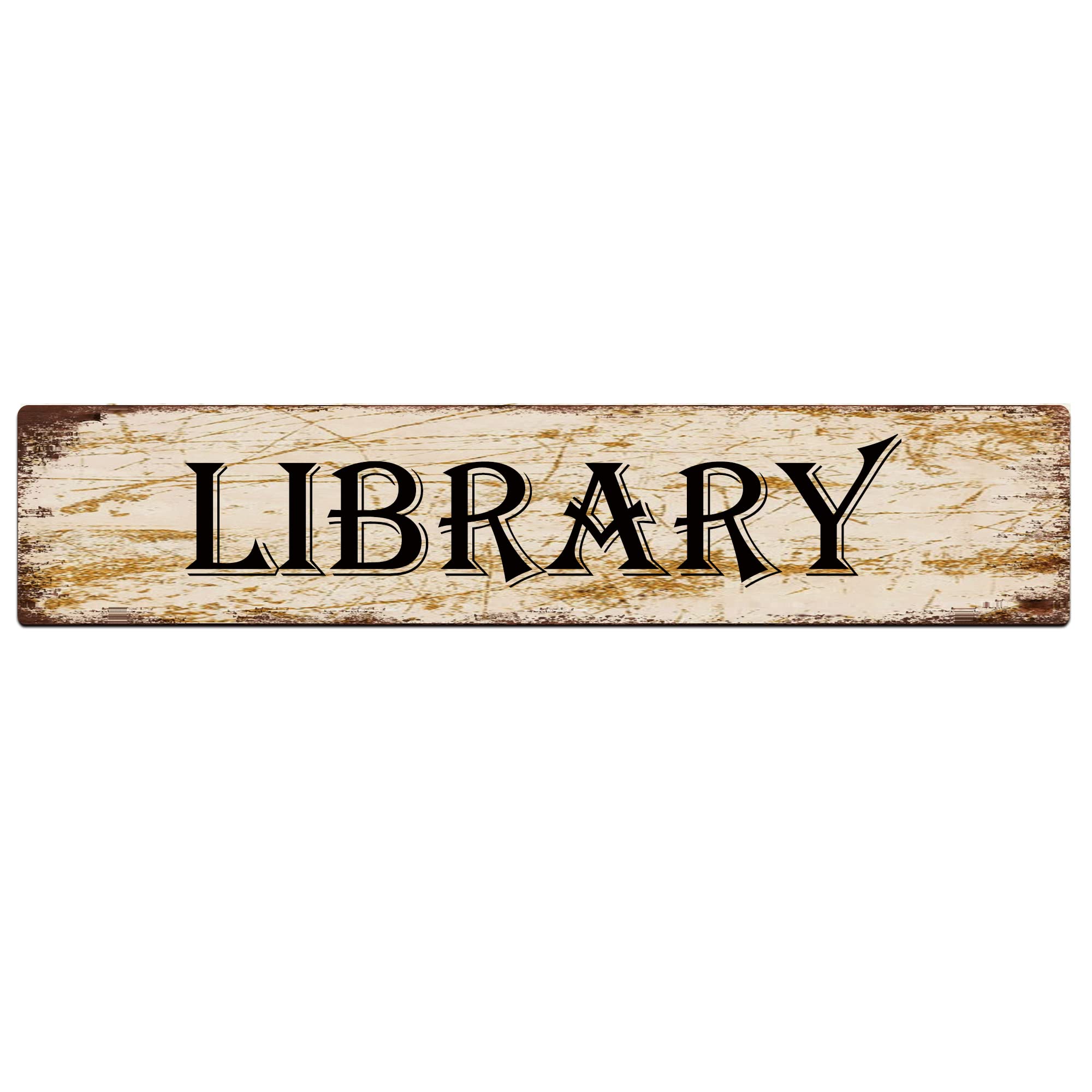 Library Vintage Tin Signs Art Plaque Aluminum for Bedroom Kitchen Garden Wall Pub Club Coffee Hanging Decor 4x16 Inch