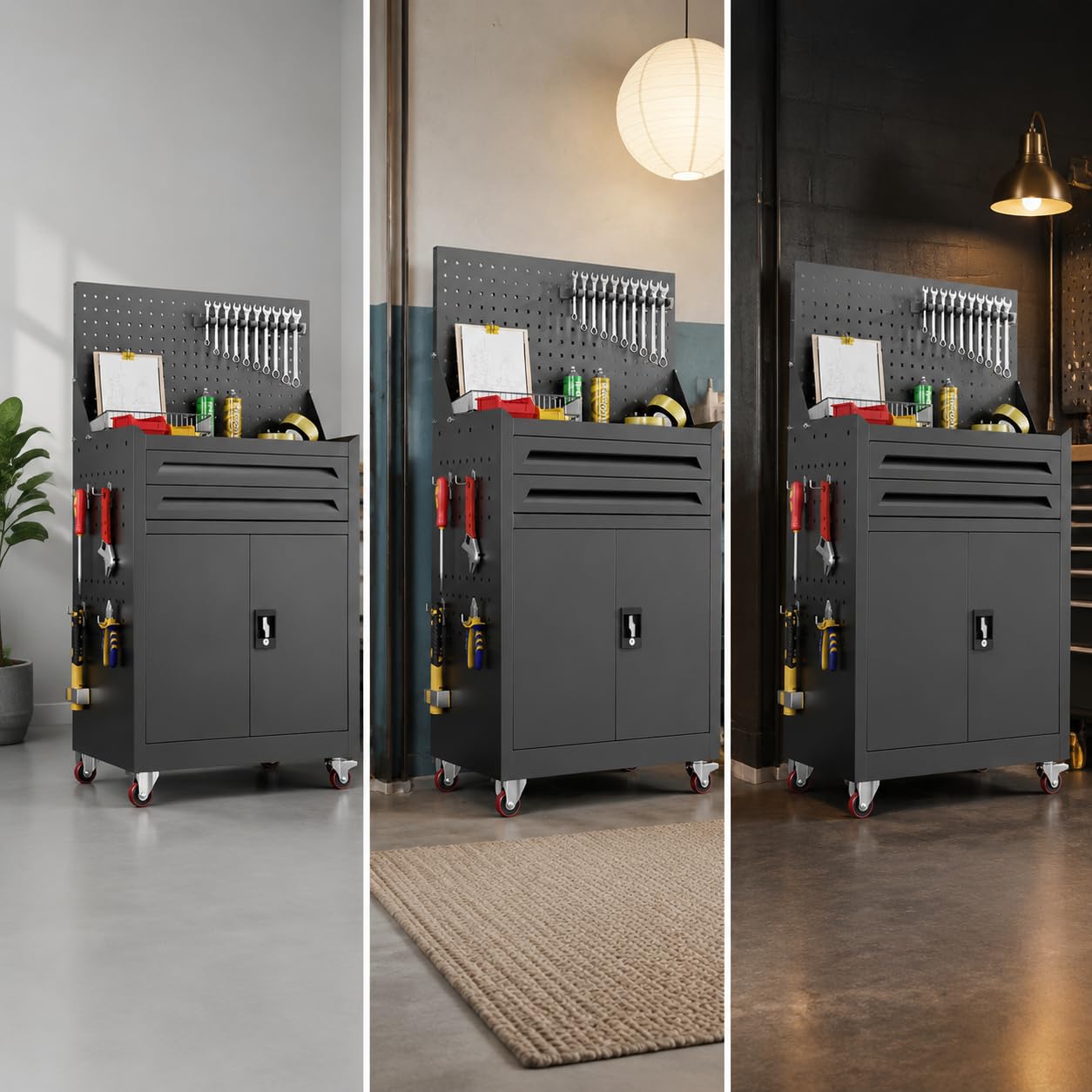 Carrello Portautensili Mobile in Met, Grigio