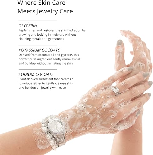 Miniatura 3 de Shinery Limpiador de joyas, solución de lavado de manos, limpiador de anillos a base de plantas, seguro para todas las piedras de metal, no se