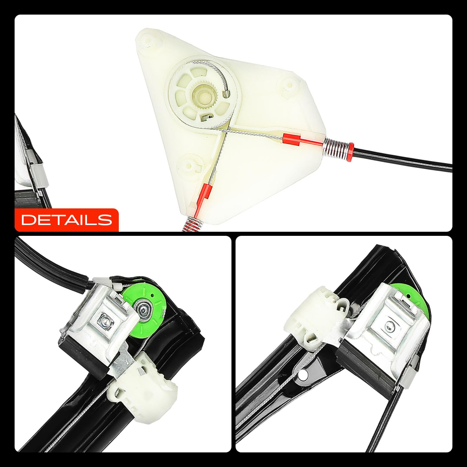 Frankberg Alzacristalli elettrico senza motore anteriore sinistro Sostituzione per Polo 9N 2/3 porte 2001-2009 6Q3837461