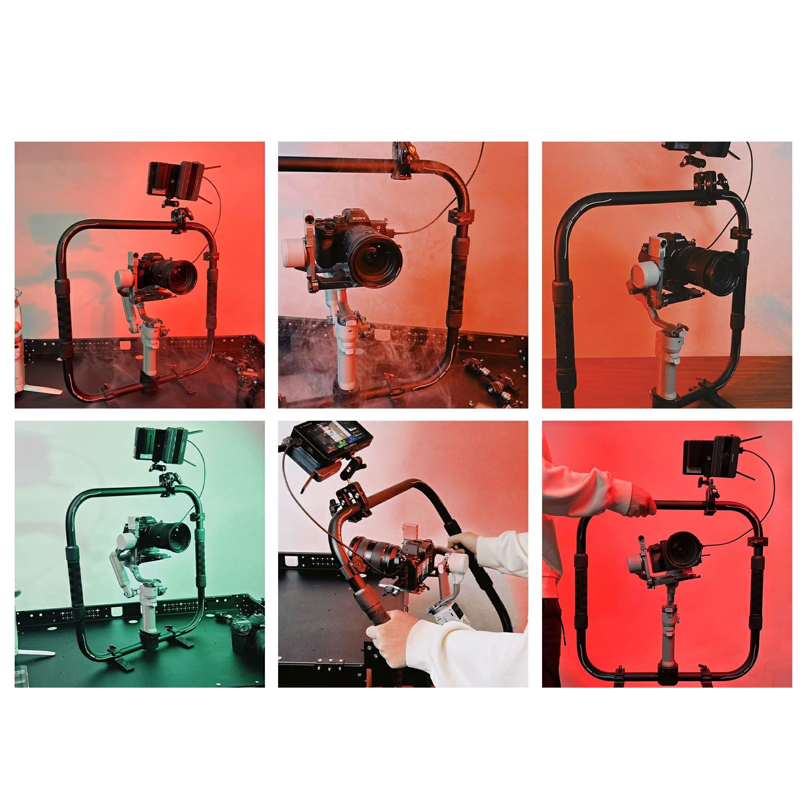 Poignée double anneau pour RS4 Mini, accessoire de nacelle annulaire portable compatible avec DJI RS4 Mini, RS 3 MINI, RS2 PRO, RS3 PRO, RS4 PRO