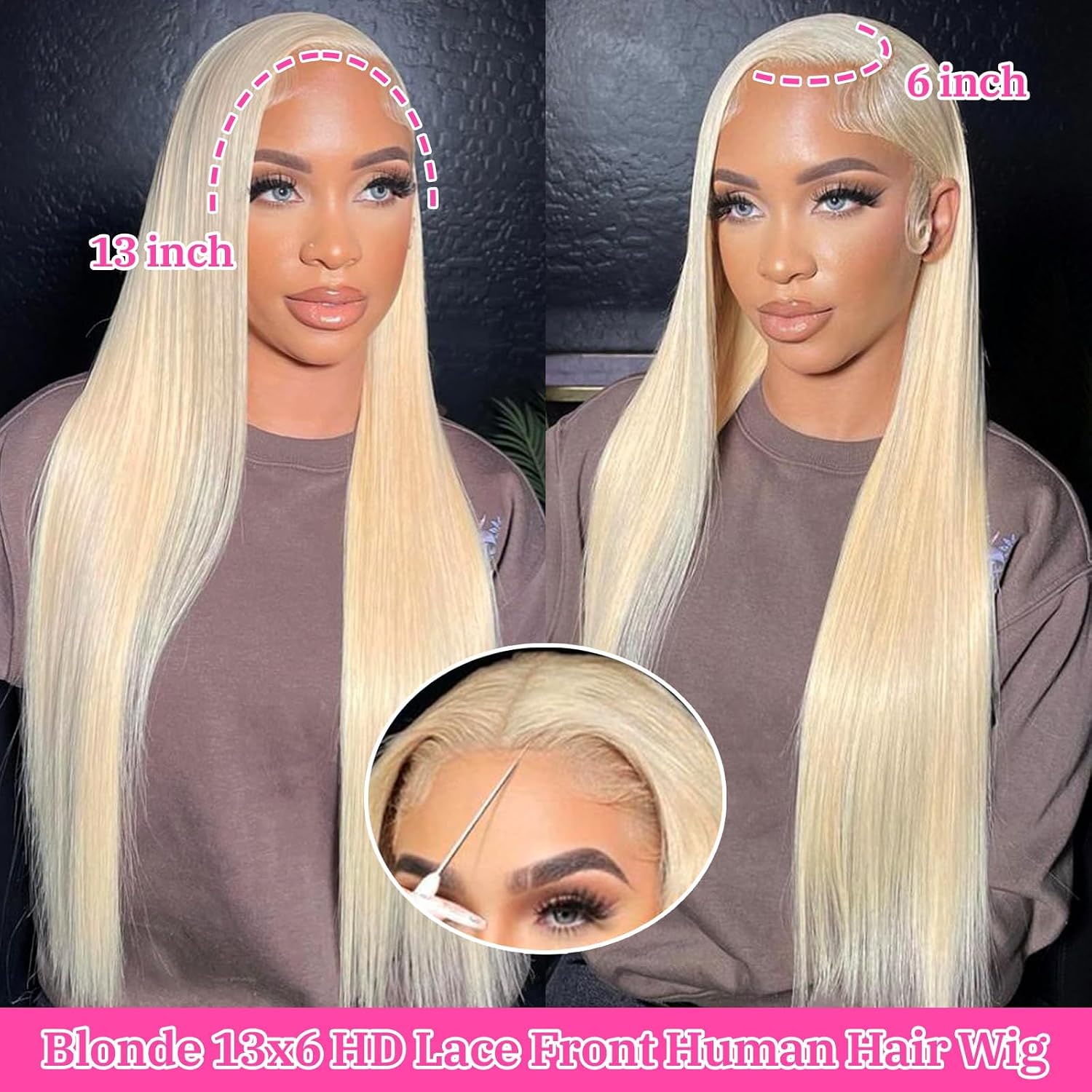 30 Inch 613 13x6 Lace Front Wig Human Hair Straight Human Hair Wig 180 Density Honey Blonde Wig Human Hair