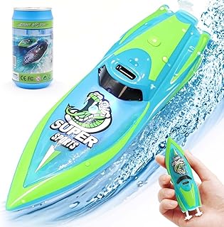 Mini Remote Control Boat RC Boat 2.4Ghz 360 Rotating LED Light bulit-in Rechargeable Battery