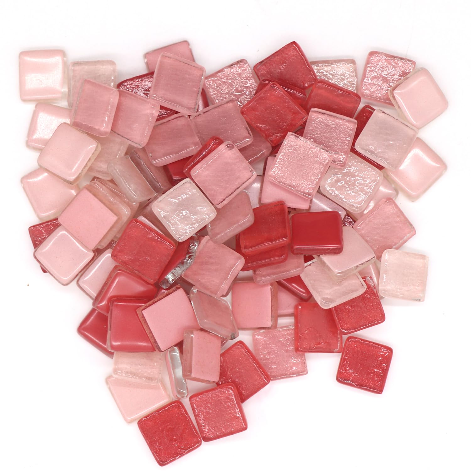 Sweven Art Mosaic Tiles, 15x15mm Square, 4mm Thick,Textured Surface Tiles, Red & Shades of Pink (Pack of 200Gms)-picture-11