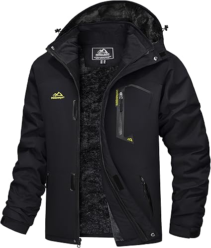 MAGCOMSEN - Chaqueta de invierno para hombre, impermeable, abrigada, con forro polar y múltiples bolsillos