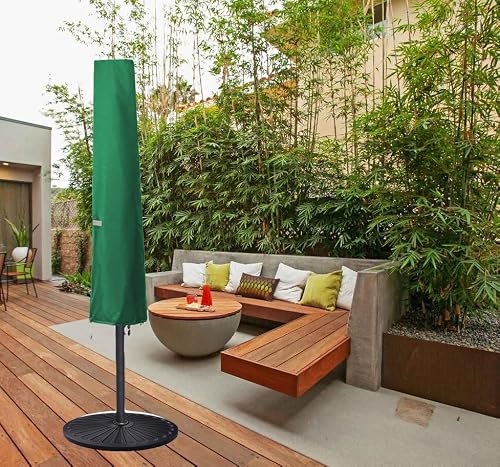Garden Balsam Patio Umbrella Cover for 6FT to 9FT Umbrella, Water Resistant, Outdoor Umbrellas Cover with Zipper and Rod (Market 6'-9', A-Green Color) - Thumbnail 7