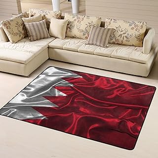 Silk Style Flag of Bahrain Area Rug 4x6 Feet Rugs for Living Room Bedroom Soft Indoor Floor Rug Non-Slip Carpet