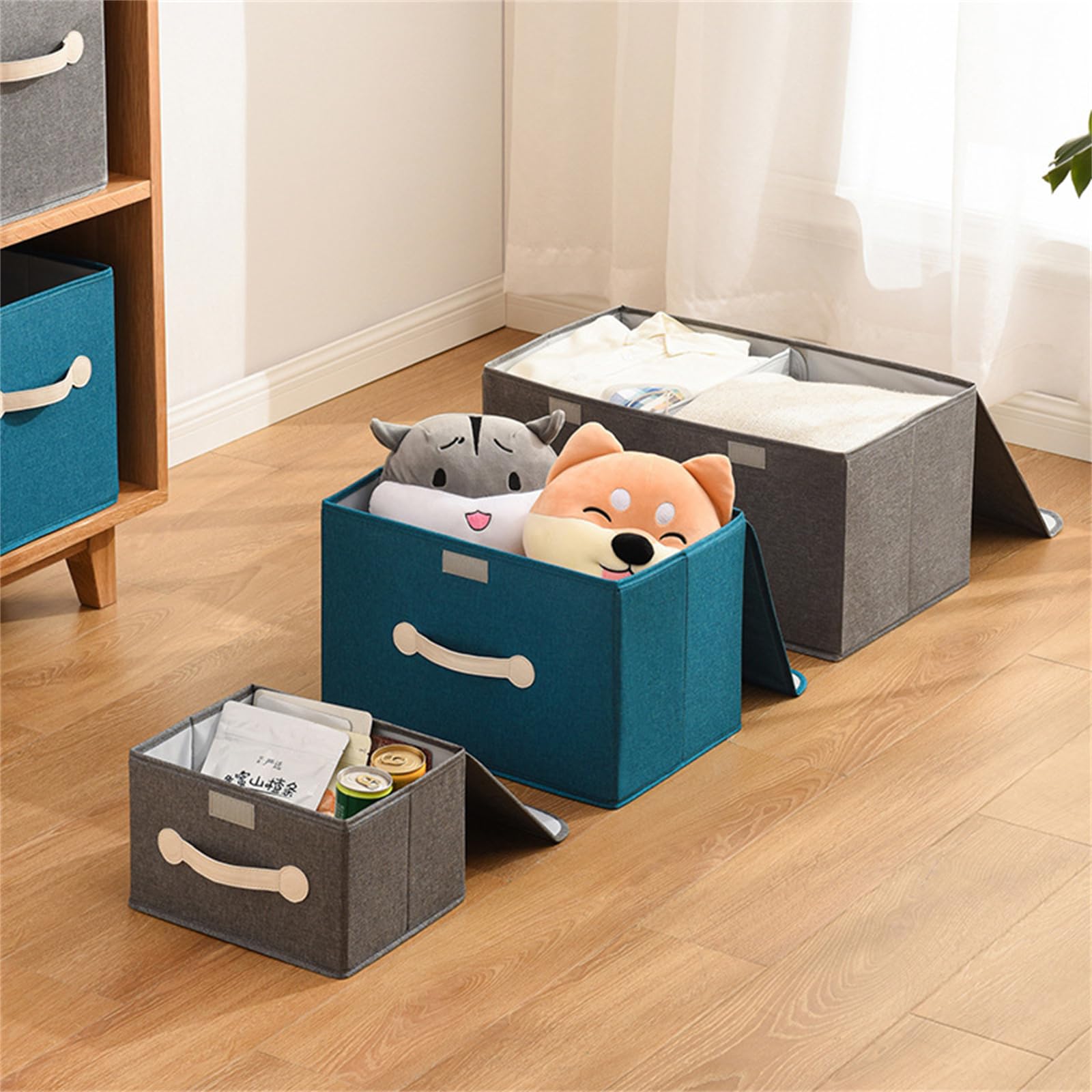 COELHO Scatole per Armadio con Coperchio Scatola di Stoccaggio Pieghevole del Guardaroba Home Organizzando Scatola di Archiviazione-Un- Doppio Coperchio