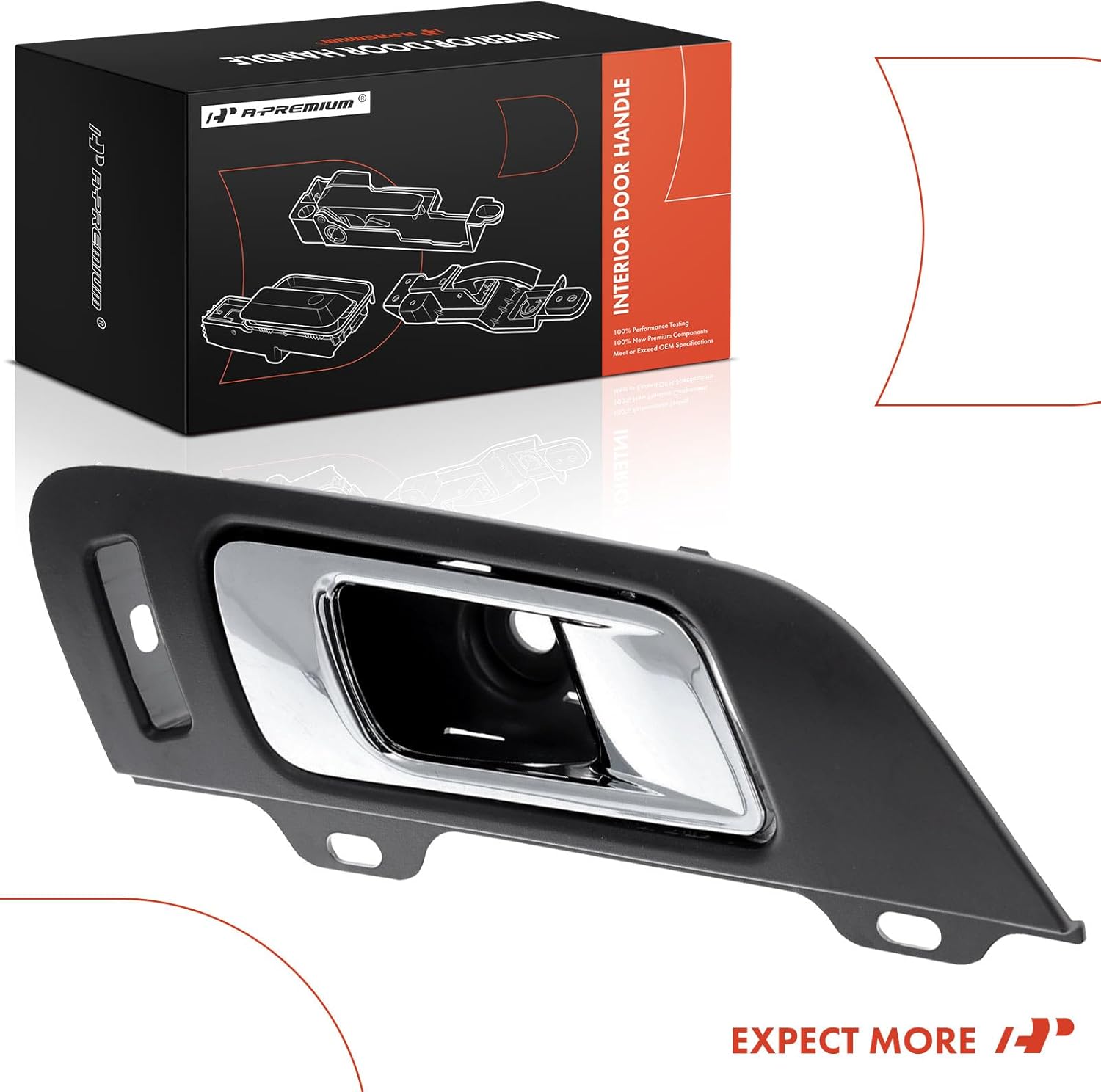 A-Premium Front Right Passenger Side Interior Door Handle Compatible with Lincoln MKS 2009 2010 2011 2012, Brown Housing with Chrome Lever, Replace# AA5Z-5422600-AA