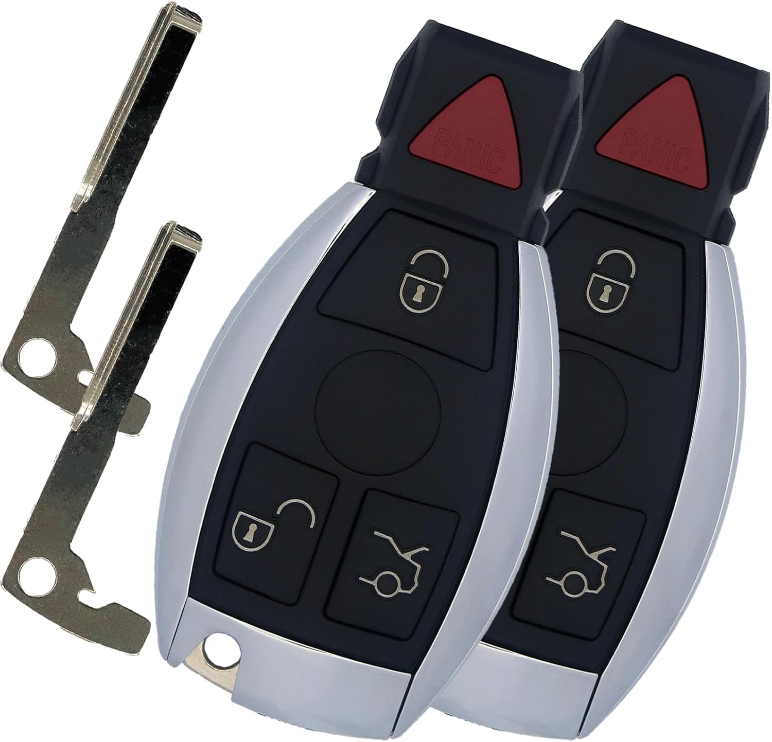 Key Fob Replacement Fits for 1997-2014 Mercedes Benz Sprinter 300 SL Series C-E-S-GL-ML-R-SL Class Smart Car Keyless Entry Remote Control Start Key Fob IYZ3312 IYZDC 4 Buttons 2Pack