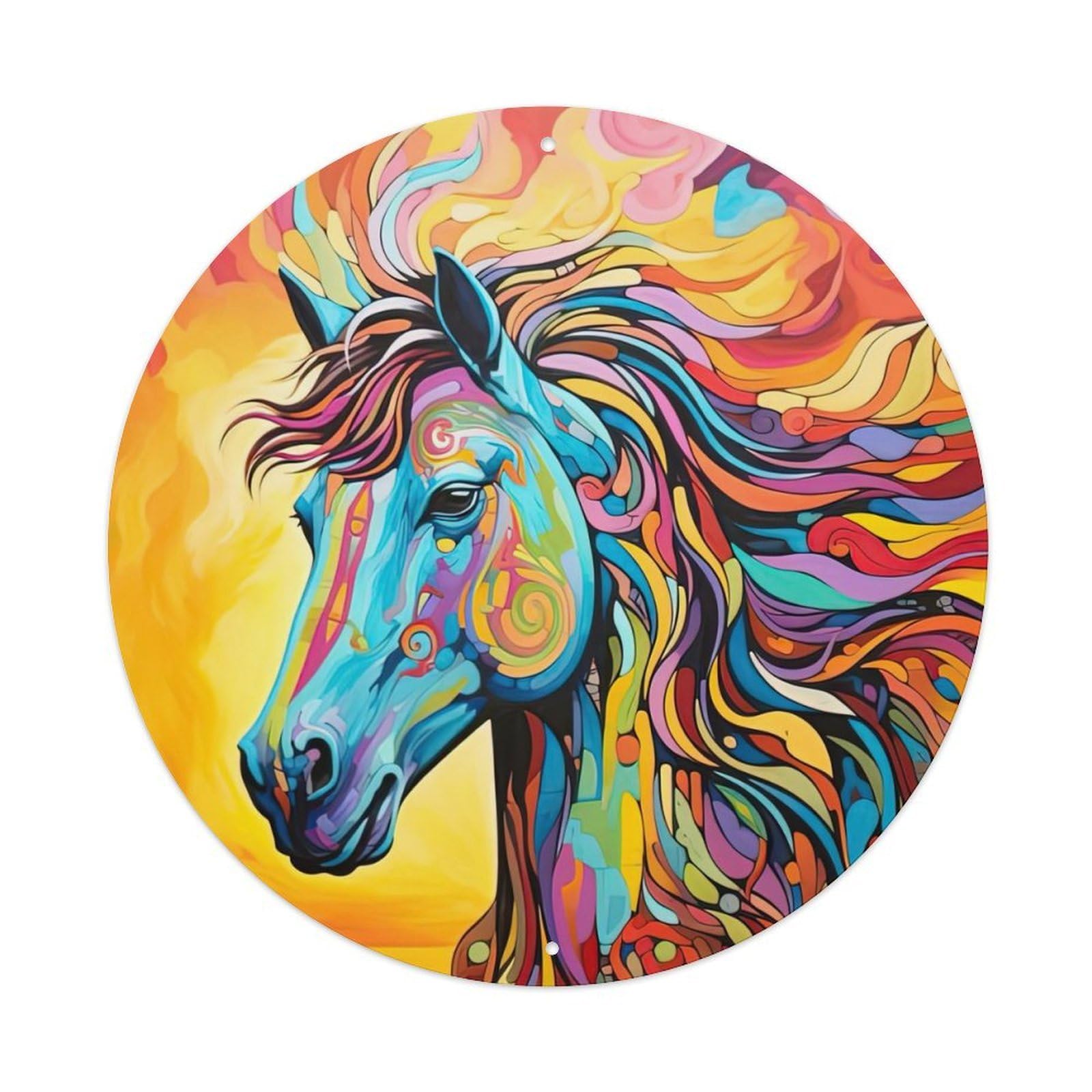 Animal Abstract Horse Vintage Metal Tin Sign Plaque Wall Decor for Cafe, Club Bar, Office, Garden Metal Poster 8x8Inch