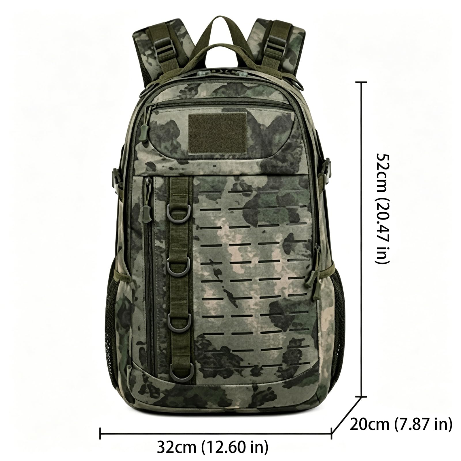 Taktische Camouflage Oxford Rucksack 20-35L Outdoor Tagessack Satchel Schultertasche,olive green