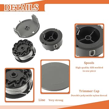 3PCS Replacement Trimmer Spool F016800570 1.6mm x 6M with 1PCS Spool Cover, Compatible with Bosch Universal GrassCut 18/18-26/18-260 Grass Trimmer (3 Spool, 1 Cover)