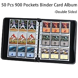 9 Pocket Trading Card Collection Book, Binder Card Album with 900 Pockets Game Card Sleeves, Binder Card Organizer for MTG, TCG, and Baseball Cards Protection and Storage