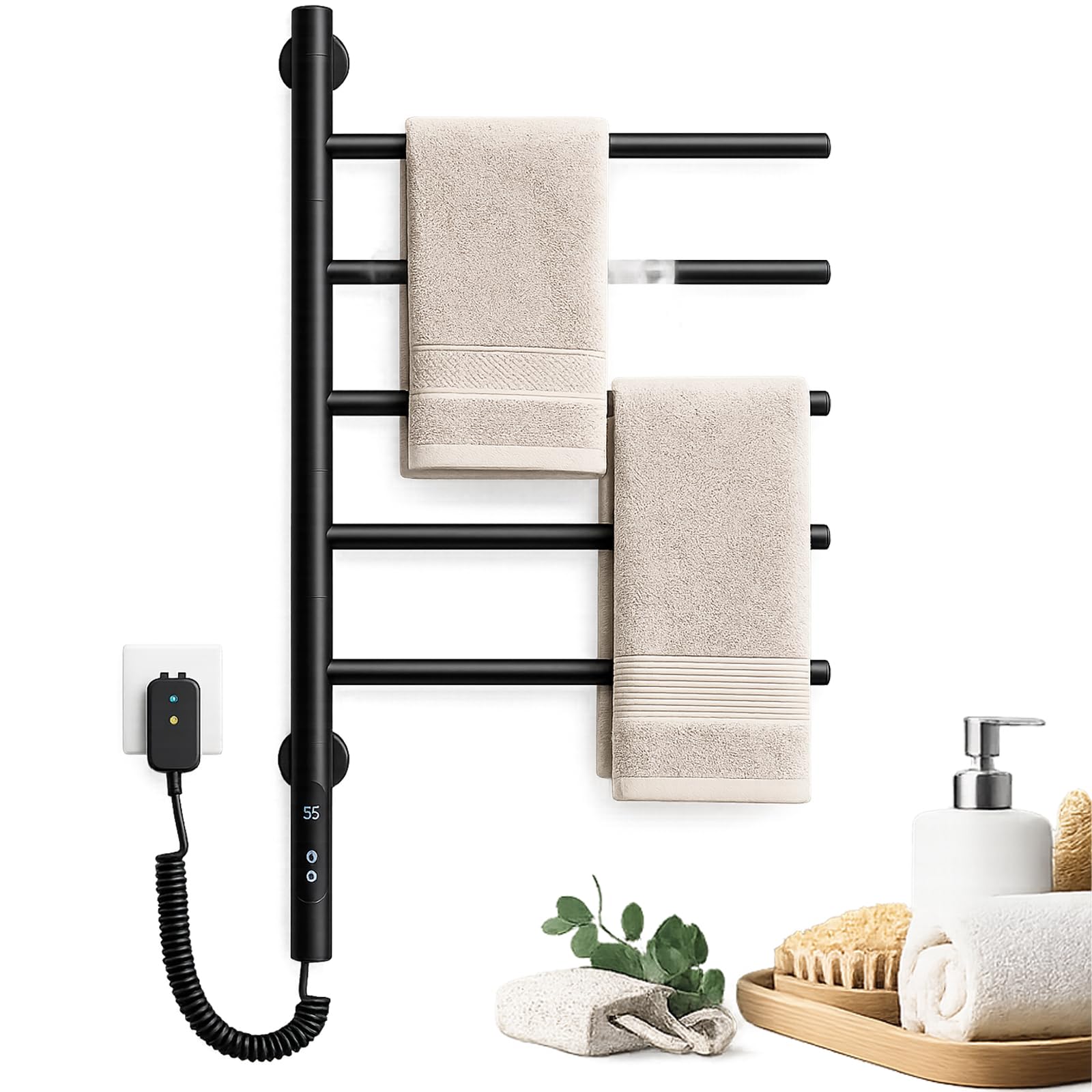 Calentador de toallas para baño y spa con temperatura ajustable de 45-70 °C