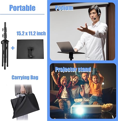 Miniatura 3 de Kereal Soporte de trípode para proyector de laptop, soporte de suelo portátil universal para equipos de DJ, oficina, escenario, estudio, podio