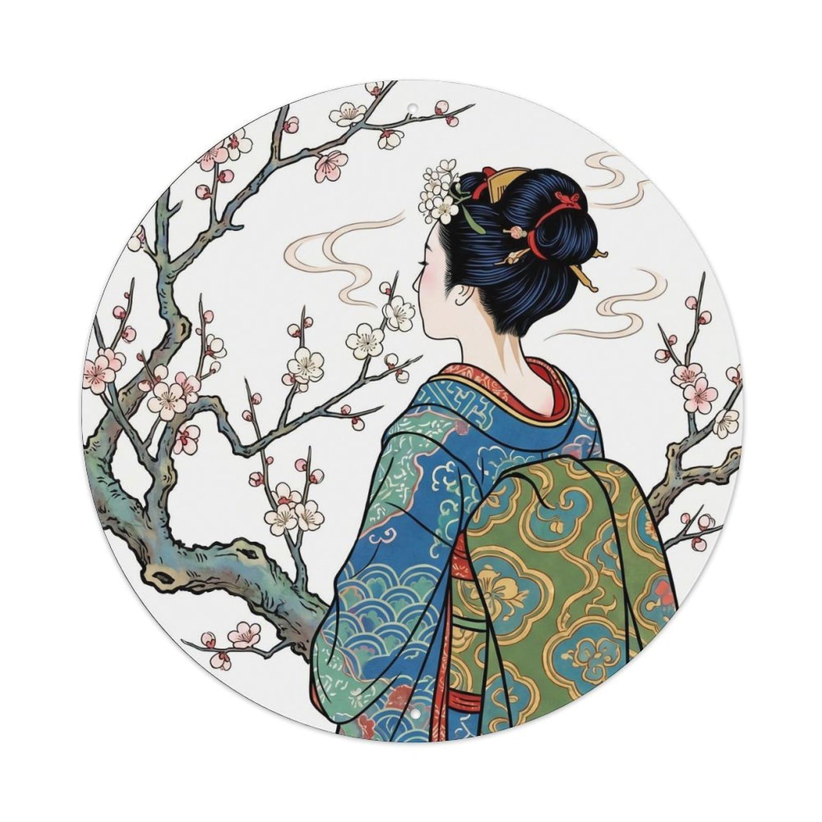 Galvaxio Style Japanese Plum Blossom Fragrance Subtle Scent Metal Tin Sign