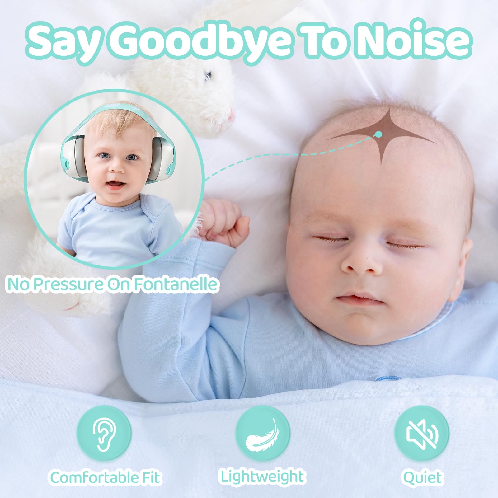 YomauiYee Baby Noise Cancelling Headphones 0-36 Months, 25dB NRR Hearing Protection for Babies & Toddlers - Image 3