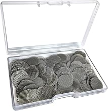 Gebildet 150pcs Stainless Steel Pipe Filters, 20mm/0.79 Inch Smoking Screens Pipe, Silver Mesh Screens Gauzes Filter with Storage Box