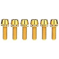 Vista 19 de Tornillo hexagonal Ti Allen de titanio M5x16 de cabeza cónica de 0.71 pulgadas con tornillo de arandela para piezas de vástago de bicicleta, paquete