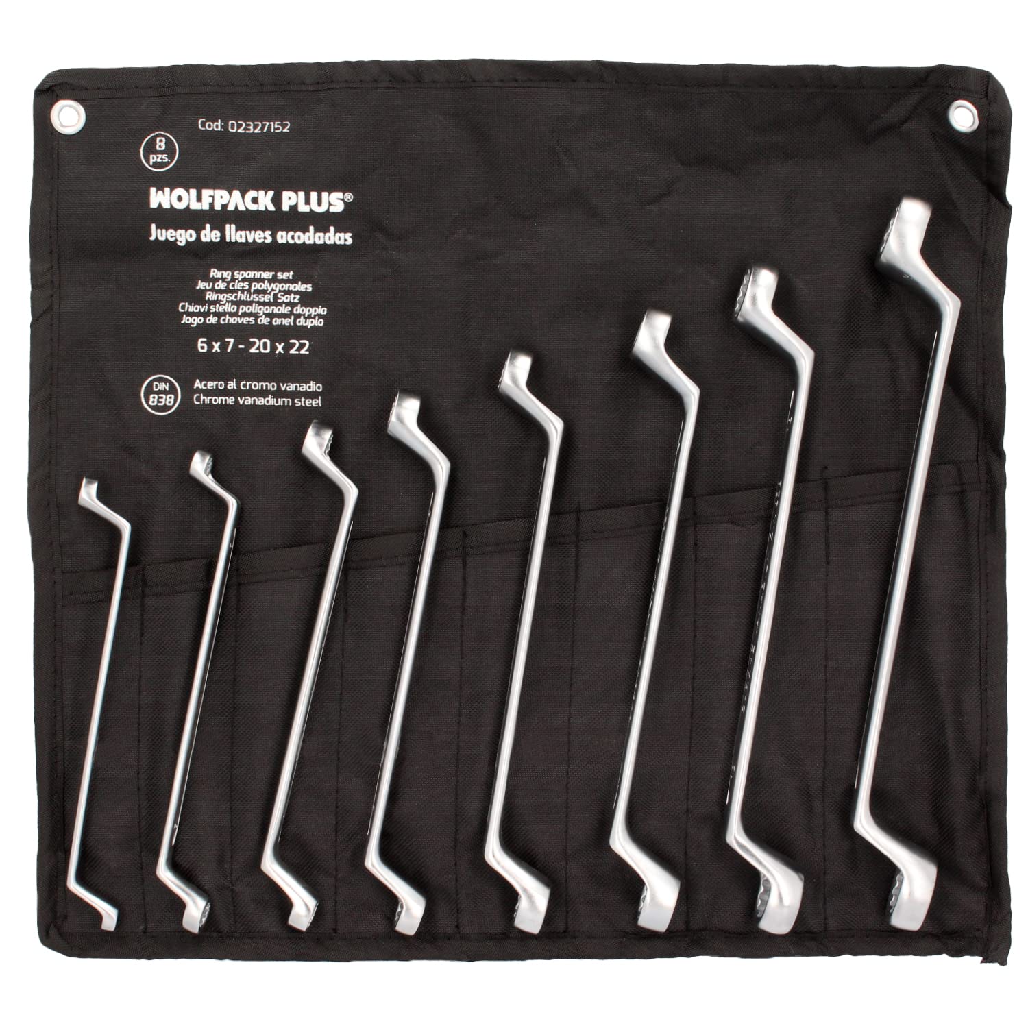 WOLFPACK LINEA PROFESIONAL Juego Llaves Acodadas Wolfpack Plus 8 Piezas