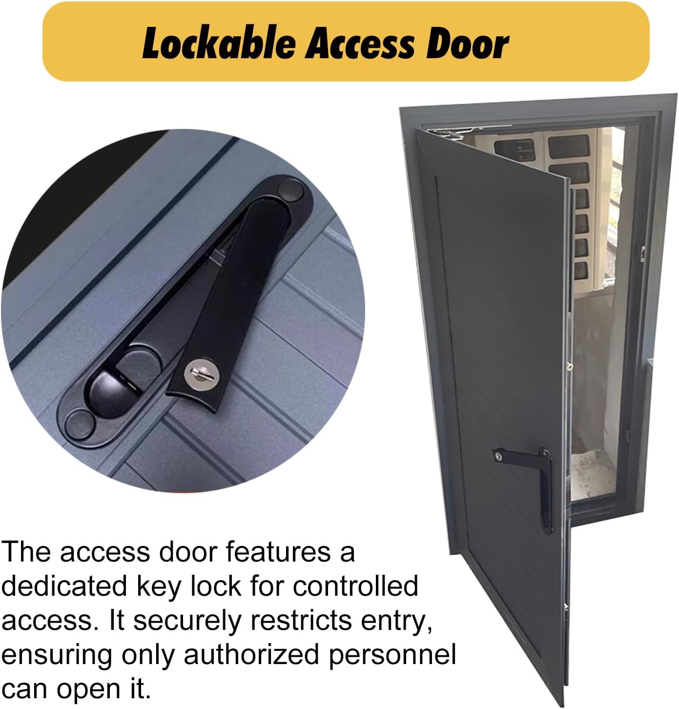 Aluminum Drywall Access Panel, Insulated Plumbing Wall Access Door with Lock & Key, Small Louvered Inspection Hatch, Gray 16x28in (41x71cm) for Easy Maintenance