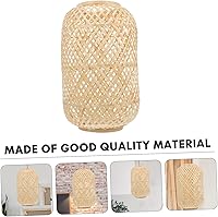 Vista 3 de DOITOOL Cubierta de luz de techo de bambú tejida a mano, pantalla decorativa para lámpara de pared, lámpara de techo, lámpara de pie, cubierta