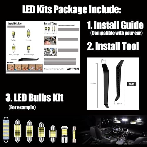 Miniatura 3 de Kit de luces LED interiores blancas para Chevy Corvette C5 1997 1998 1999 2000 2001 2002 2003 2004 LED Map Vanity Mirror Guantera, cajuela, luces