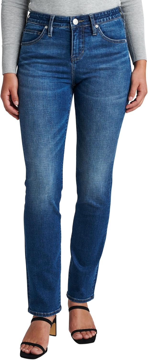 Jag Jeans Womens Petite Ruby Mid Rise Straight Leg Jeans