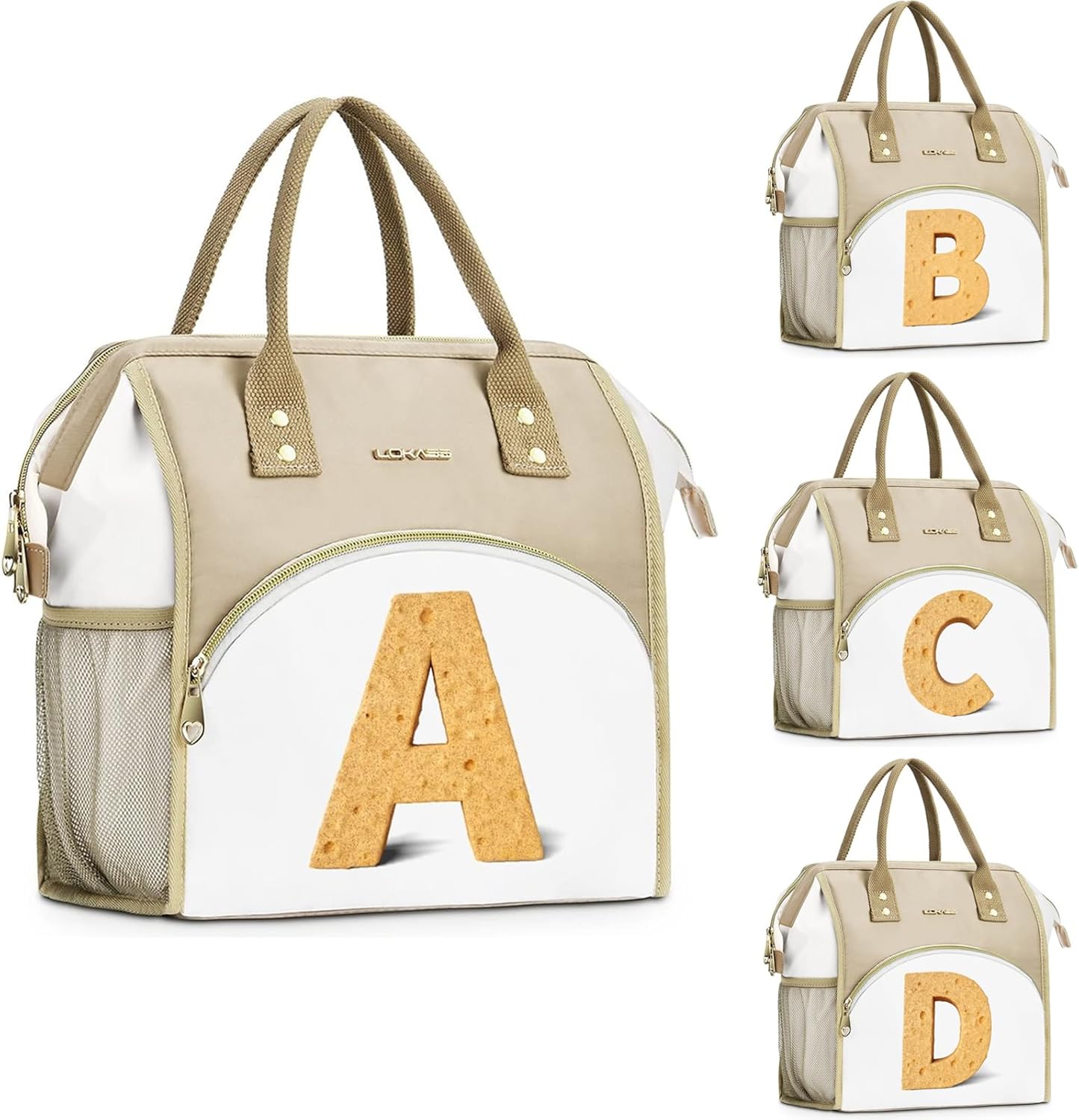 Personalized Lunch Bag With Your Text for Women, Custom Lunch Box Reusable Lunch Tote Box, Thermal Snacks Organizer Work, Lunch box for Men and Women, Nurse Gift,Personalized Gift (Alphabet)