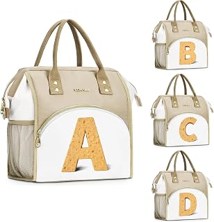 Personalized Lunch Bag With Your Text for Women, Custom Lunch Box Reusable Lunch Tote Box, Thermal Snacks Organizer Work, Lunch box for Men and Women, Nurse Gift,Personalized Gift (Alphabet)