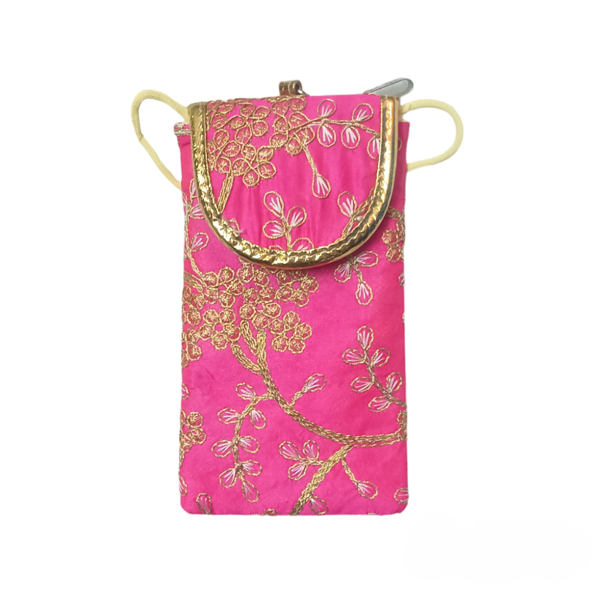 Fancy Embroidered Mobile Pouch Cover for Women Designer Multicolor Handmade Ethnic with Sling & Clip (Pink) (B0CV5PZVZW) Amazon Price History, Amazon Price Tracker