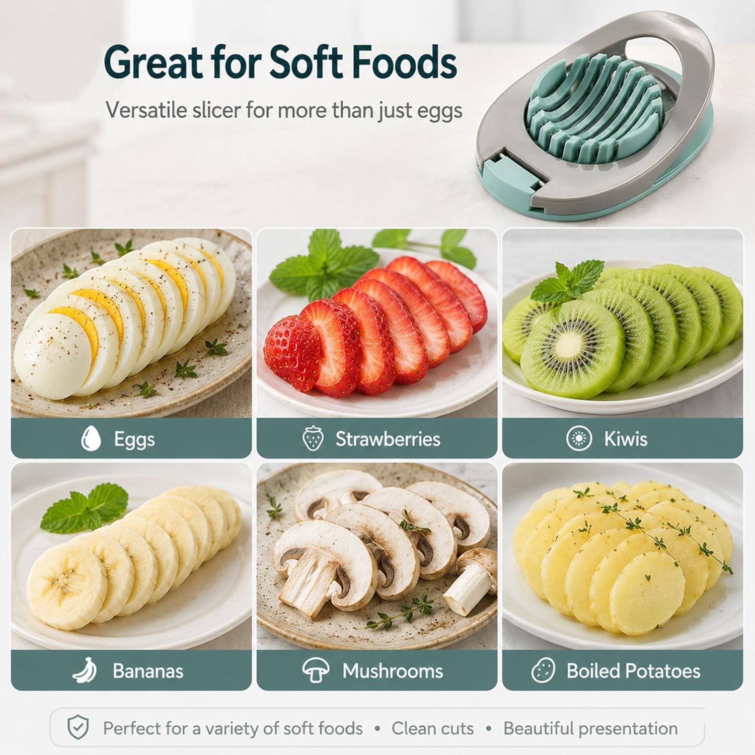 UGAMEDI 2-in-1 Egg Slicer - Easy Hard Boiled Slices -5