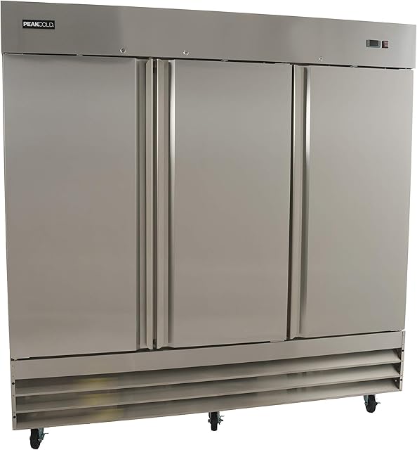 Three Door Reach In Commercial Refrigerator - Stainless Steel; 72 Cubic Ft, 81" W