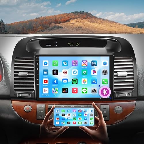 Roinvou Estéreo Android CarPlay 2+64G para Toyota Camry 2001-2006, CarPlay inalámbrico integrado con Android Auto, pantalla táctil de 9 pulgadas en