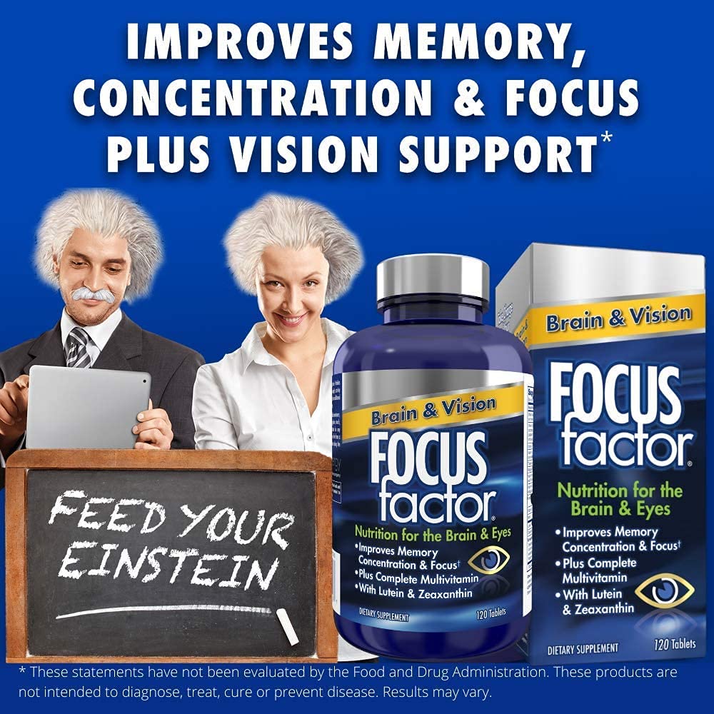 Focus Factor Brain and Vision Supplement, 120 Count Eye Vitamin