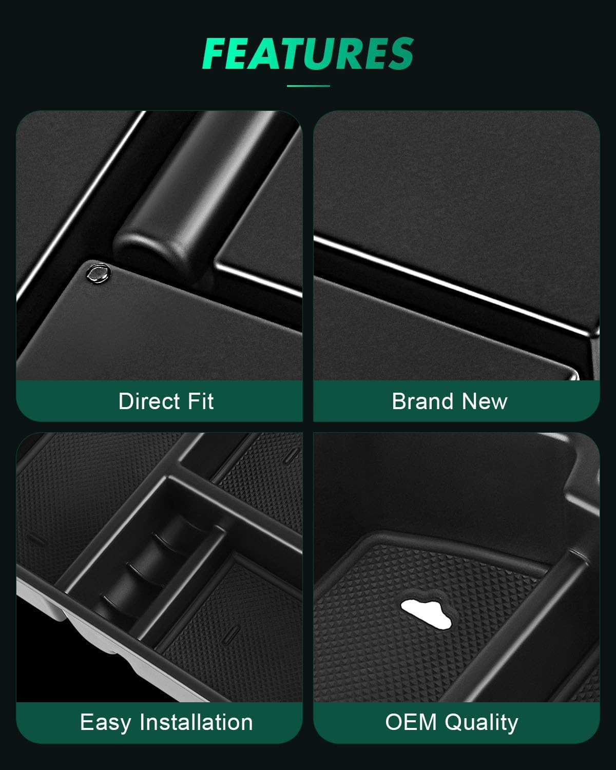 SCITOO Auto Center Console Insert Organizer Tray Armrest Box Accessories Replacement fit for 2007-2014 for Chevy Suburban for GMC Sierra image 3