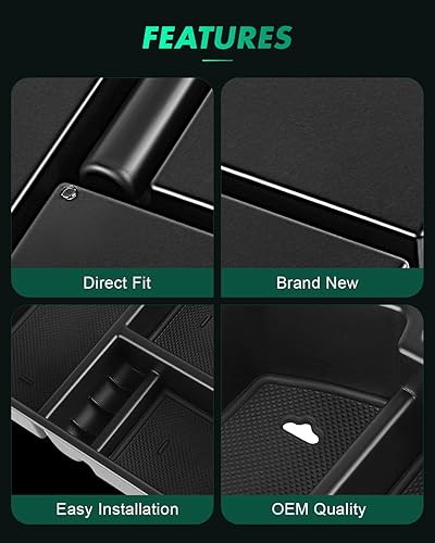 Miniatura 3 de SCITOO Bandeja organizadora de repuesto para consola central negra para Chevrolet Avalancha 2007-2013, Silverado 1500 2007-2013, cubierta de consola