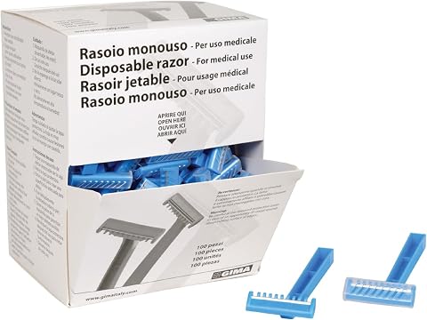 GIMA - Rasoi chirurgici monouso non sterili con lama in acciaio inox, monolama, confezione 100 pezzi, 27080