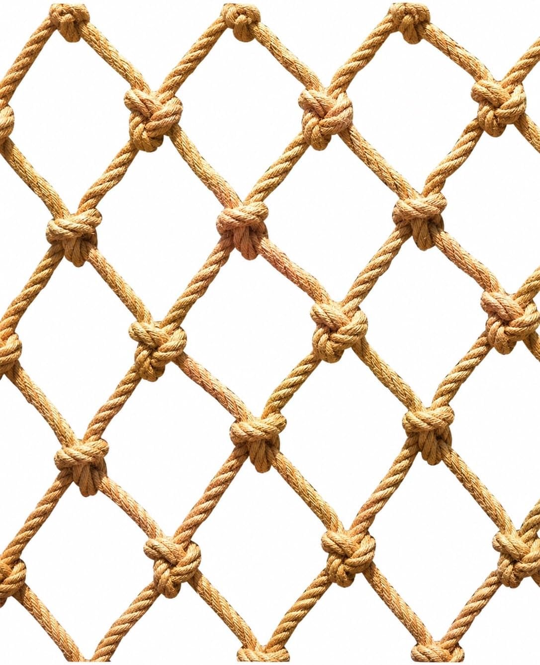Natural Hemp Rope Net, 8mm Hand-Woven Decorative Wall Hanging, Eco-Friendly Boho Style Home Decor, Rustic Farmhouse Netting for Indoor & Outdoor Use