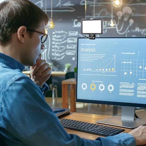 Miniatura 7 de OSALADI 1 Unidades de relleno de luz clip en la luz de video panel de luz recargable LED cámara luz de conferencia iluminación para computadora