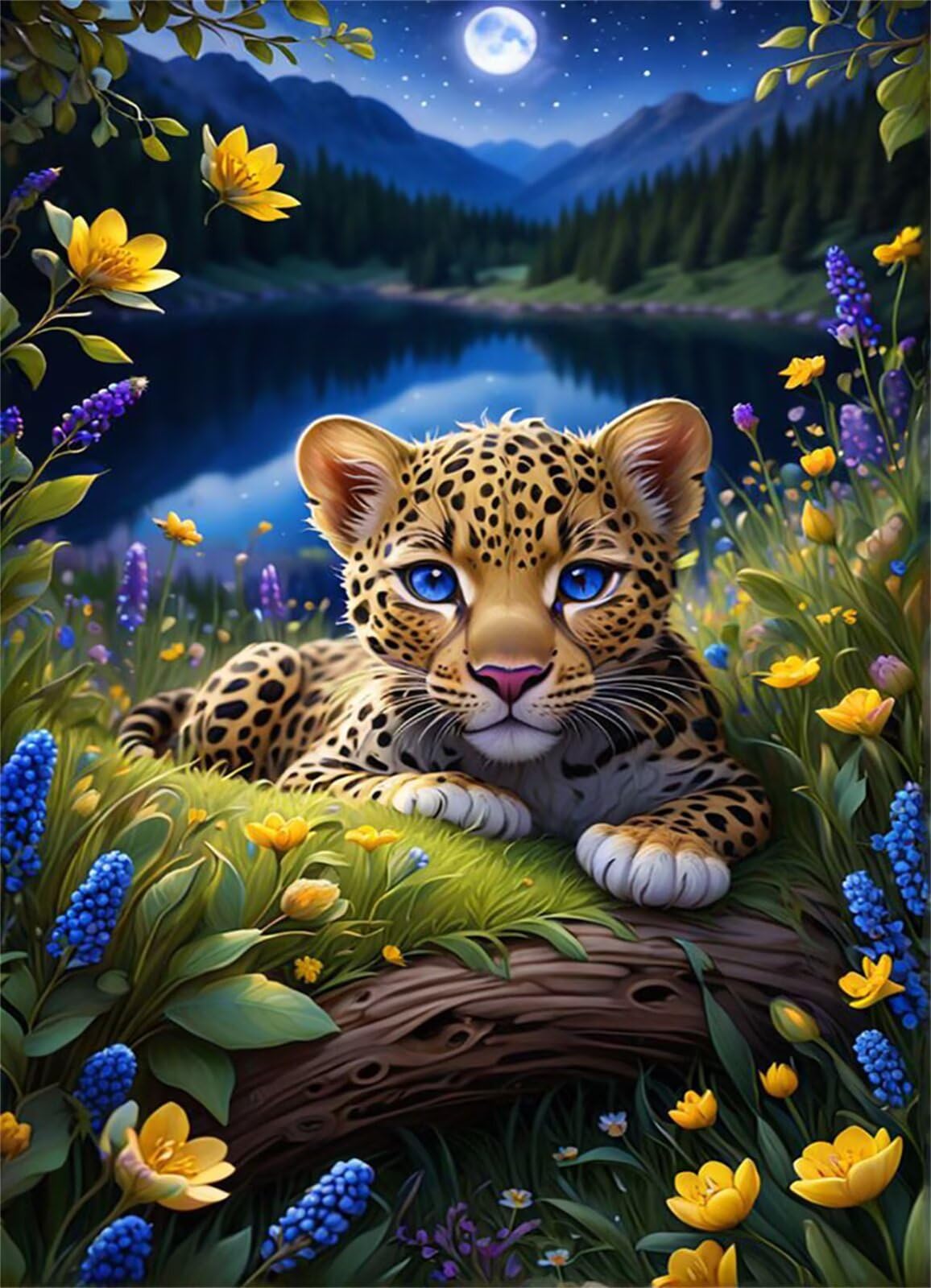 Puzzle 1200 Pezzi per Adulti Fiore Leopardo Animale Gioco Educativo Divertimento Impossible Difficile Puzzle per Adulti 1200 Pezzi 75 x 50 cm