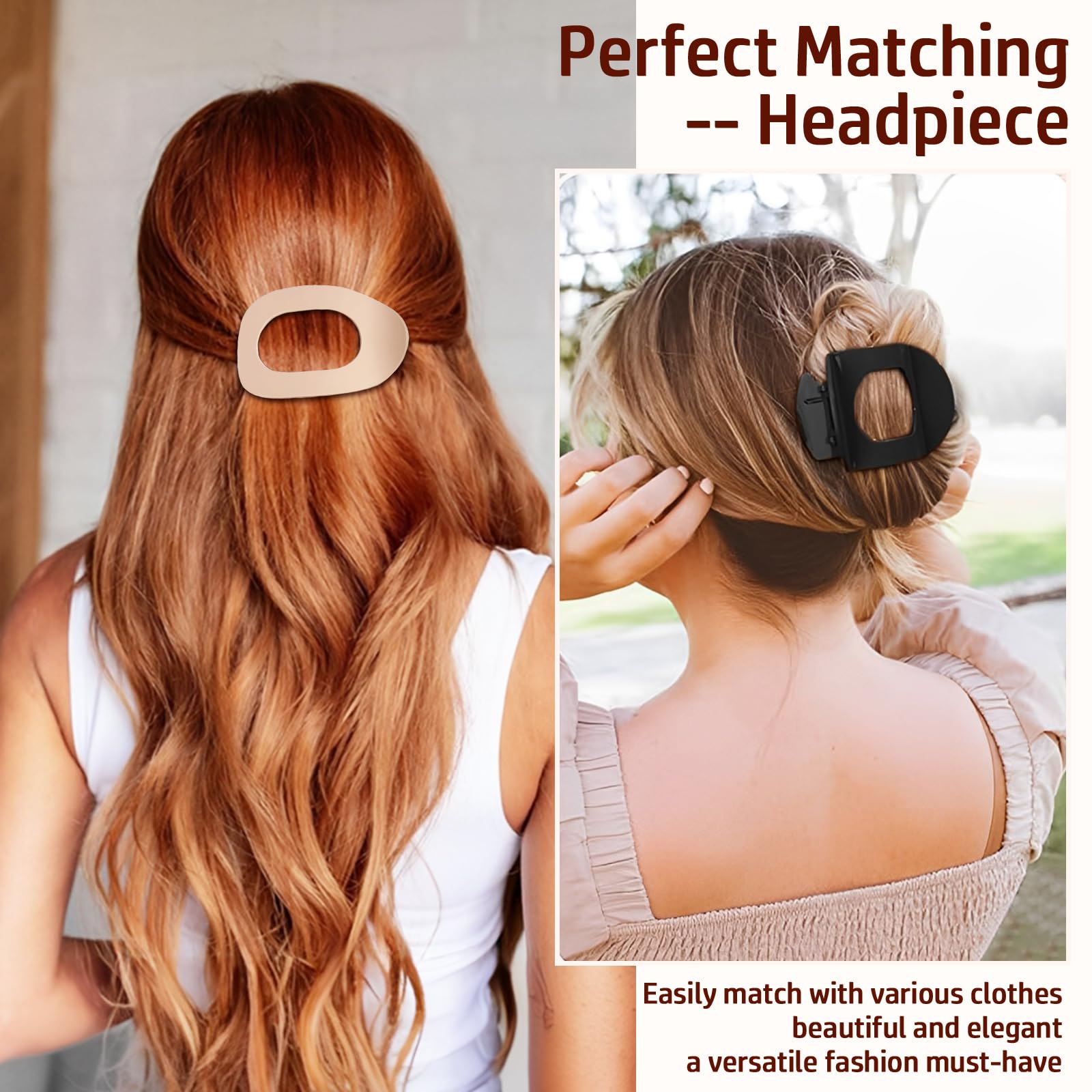 Flat Hair Clips for Women Duckbill Hair Clips for Thick Curly Long Short Comfortable Stylish Neutral Matte Lay Hairs Clips Non-Slip Strong Hold(4 Pcs) - Image 2